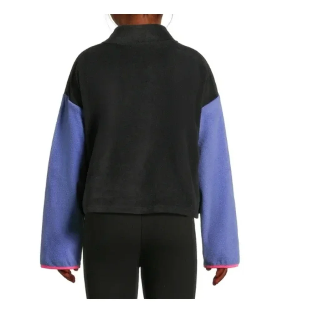 Athletic Works Girls Microfleece Quarter-Zip Black, Purple and Pink Pullover NWT